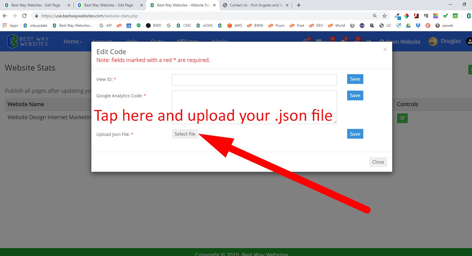 Step 26. Upload your .json File that you Saved to Your Computer in Previous Step Step 26. Upload your .json File that you Saved to Your Computer in Previous Step